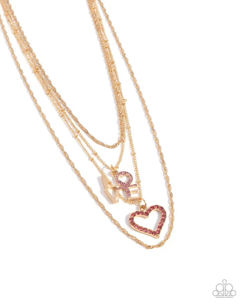 Paparazzi ♥ Courting Caliber - Gold ♥ Necklace