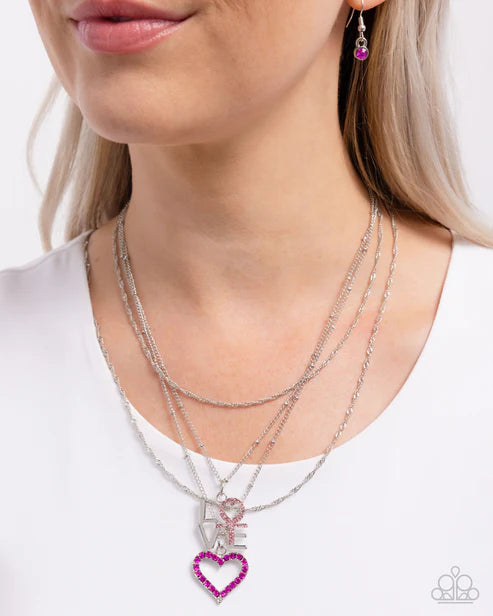 Paparazzi ♥ Courting Caliber - Pink ♥ Necklace