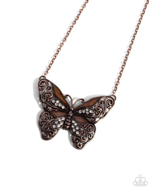 Paparazzi ♥ Flawless Flight - Copper ♥ Necklace