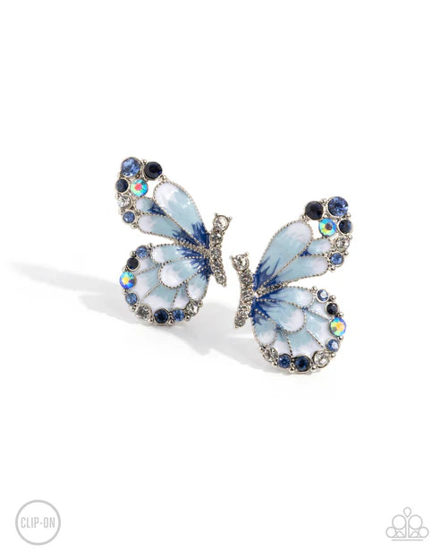Paparazzi ♥ Decadent Descent - Blue ♥ Clip-On