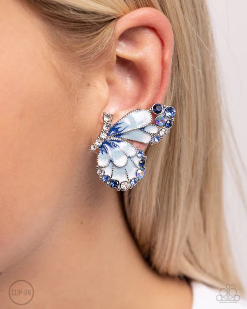 Paparazzi ♥ Decadent Descent - Blue ♥ Clip-On