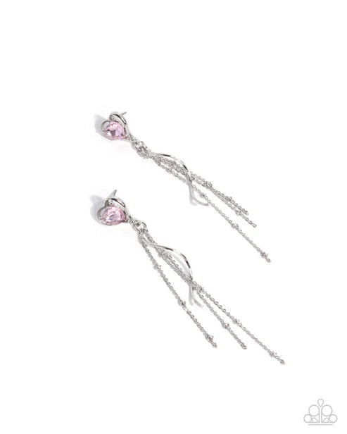 Paparazzi ♥ Simply Smitten - Pink ♥ Post Earrings