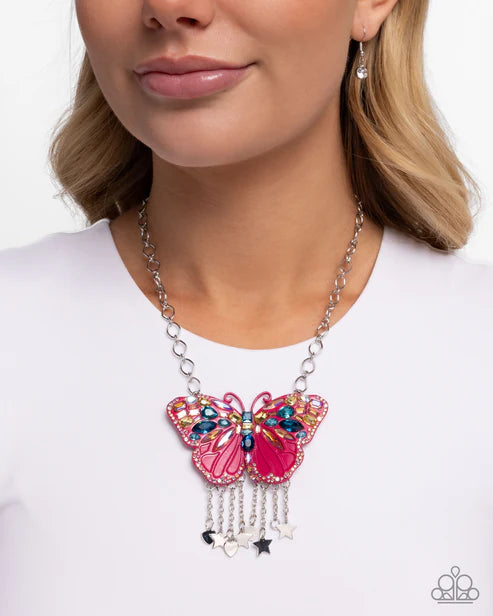 Paparazzi ♥ Mayoral Monarch - Pink ♥ Necklace