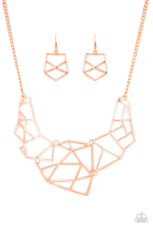 Paparazzi ♥ World Shattering - Copper ♥ Necklace